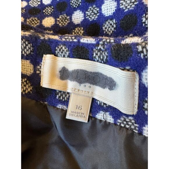 Talbots sz 16 Pencil Skirt Blue Geometric Classy Career Plus Work Church - Picture 3 of 4